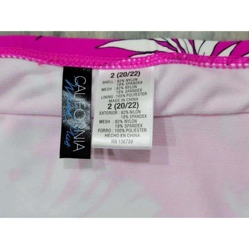 California Waves Bikini Bottoms Tropical High Waisted Size 20 22
